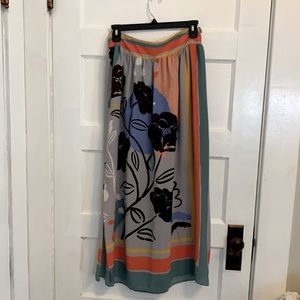 Anthropologie midi flower skirt